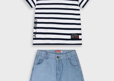 Σετ με ριγέ μπλούζα για αγόρι | ΜΠΛΕ ΤΖΗΝ - Energiers - 